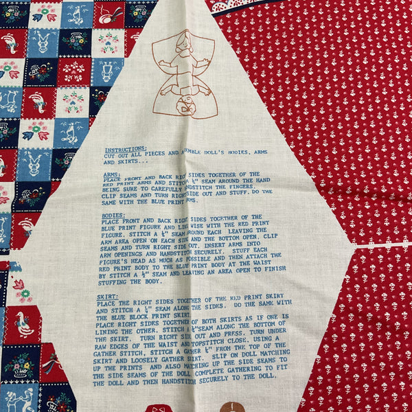 Vintage Topsy Turvy Rose Marie Cut and Sew Fabric Panel Pattern 4908