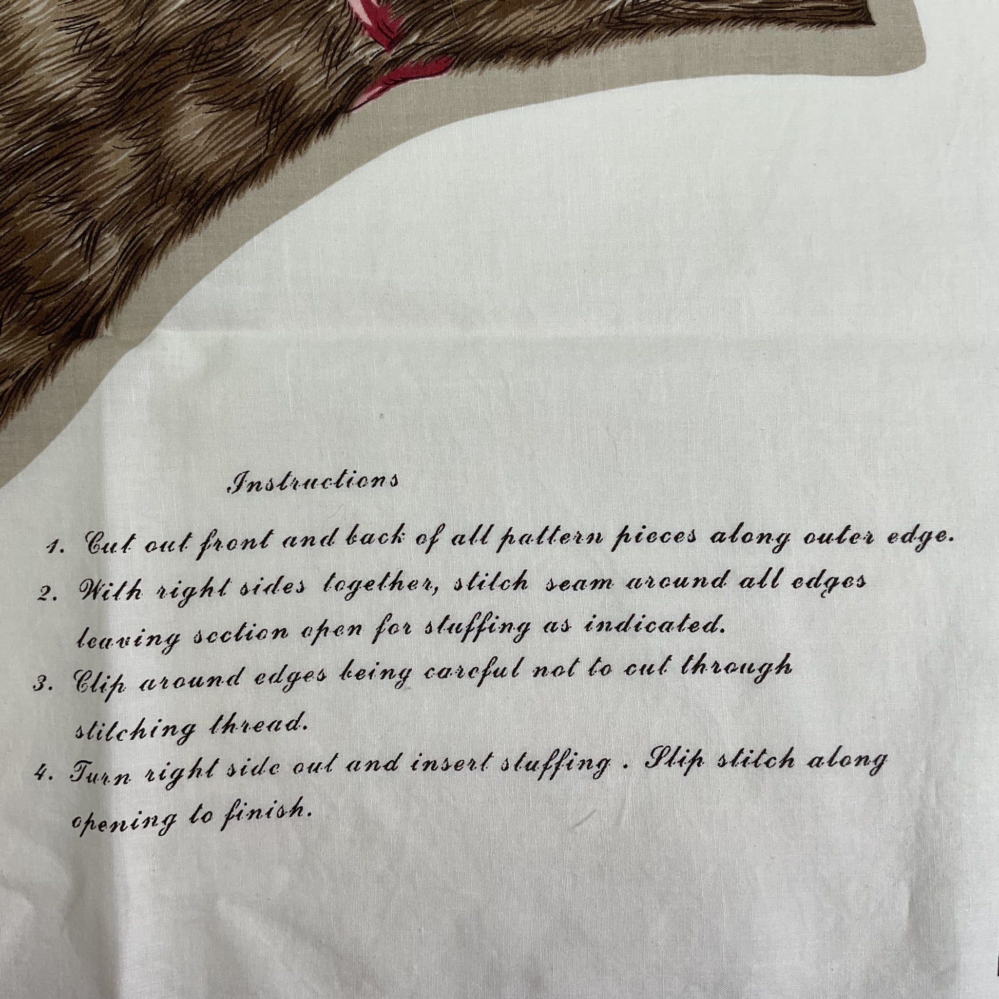 Vintage Fabric Panel Large Stuff and Sew Brown Tabby Cat - Avid Vintage