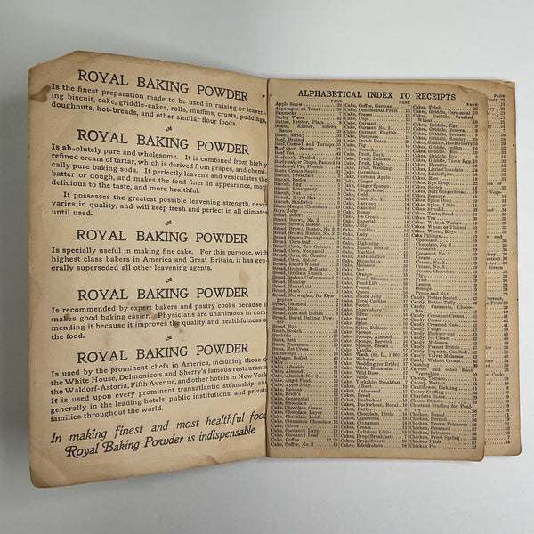 Vintage 1902 Royal Baker and Pastry Cook Cookbook Recipe Book
