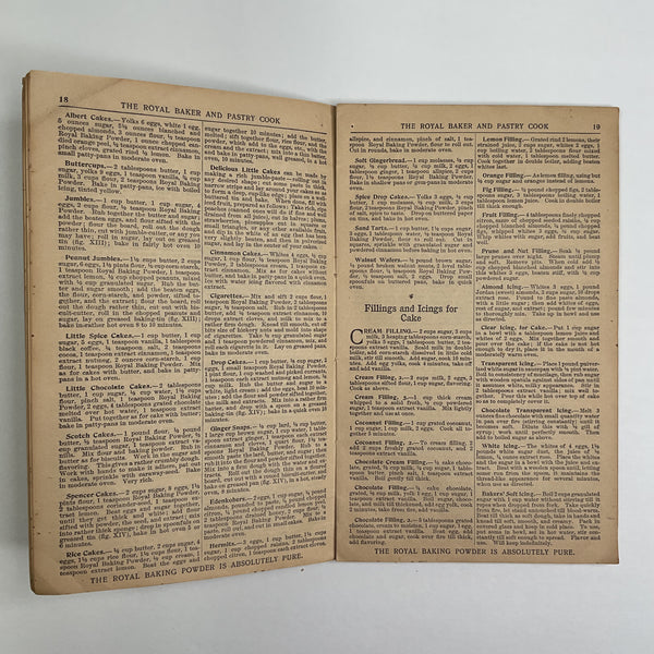 Vintage 1902 Royal Baker and Pastry Cook Cookbook Recipe Book