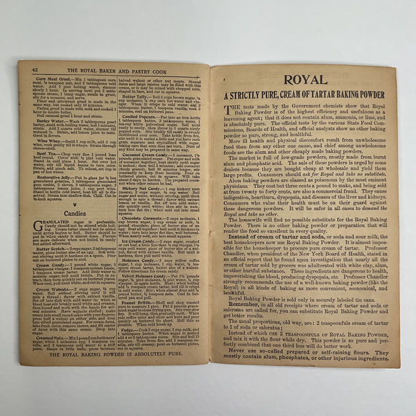 Vintage 1902 Royal Baker and Pastry Cook Cookbook Recipe Book