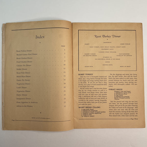 Vintage 1936 Cook Book The Philadelphia Inquirer Anna B. Scott Recipe Book