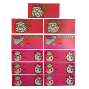 Vintage Christmas Gift Tags Lot of 11 Snowman Angel Santa Pink