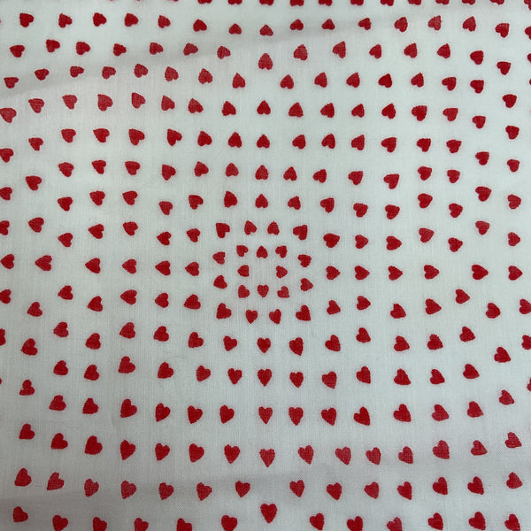 Vintage Valentine Hankie Red Heart Border Ladies Handkerchief