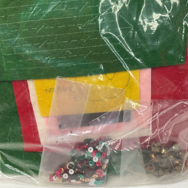 Vintage 1960s Bucilla Christmas Needlework Kit 1849 Door Knob Covers Jeweled