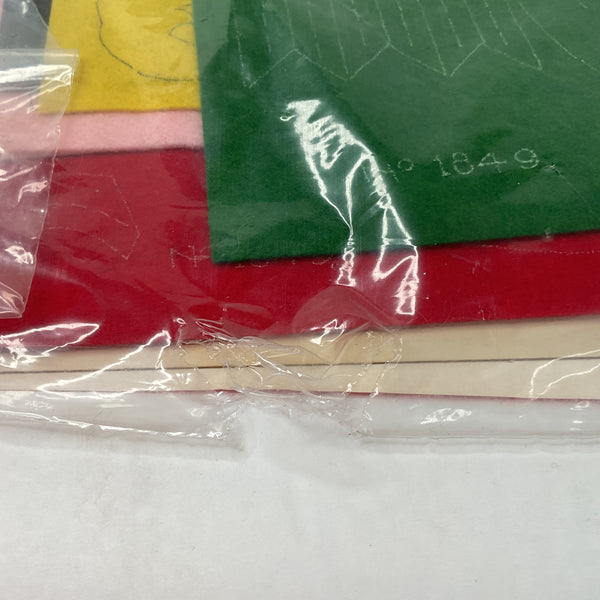 Vintage 1960s Bucilla Christmas Needlework Kit 1849 Door Knob Covers Jeweled