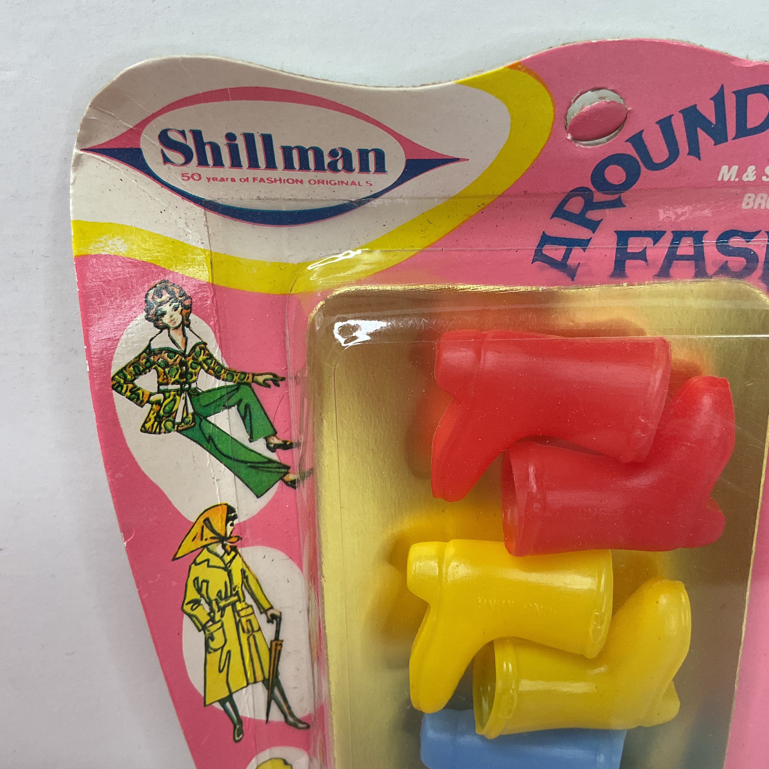 Vintage 1960s Plastic Boots 3 Pairs for Miki or Kim Doll Red Blue Yellow