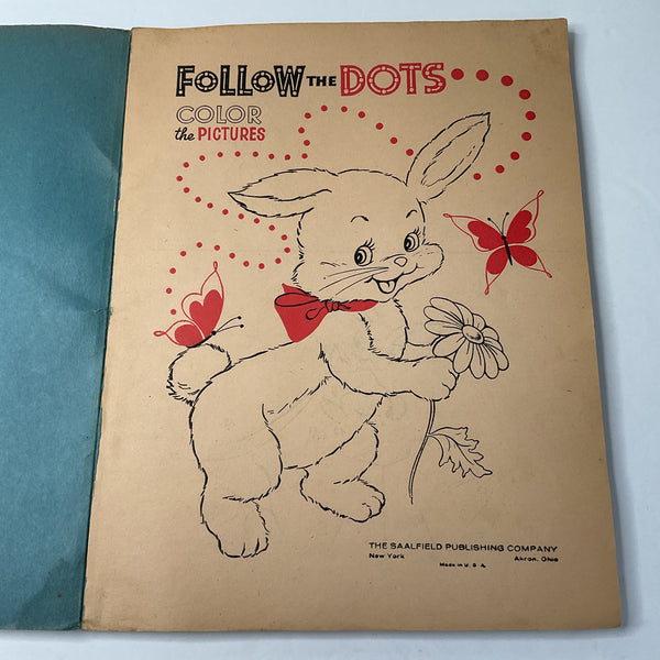 Vintage Oversized Coloring Book 1940s Saalfield Follow the Dots No. 5285
