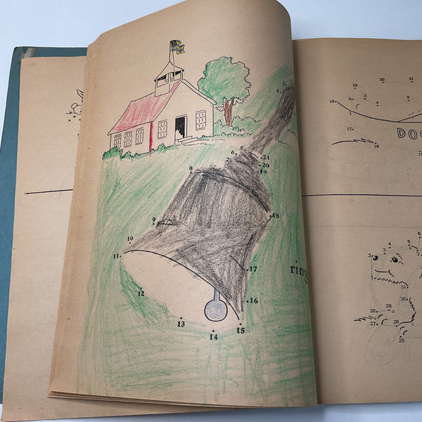 Vintage Oversized Coloring Book 1940s Saalfield Follow the Dots No. 5285