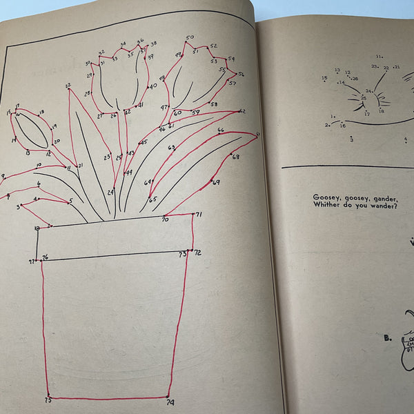 Vintage Oversized Coloring Book 1940s Saalfield Follow the Dots No. 5285