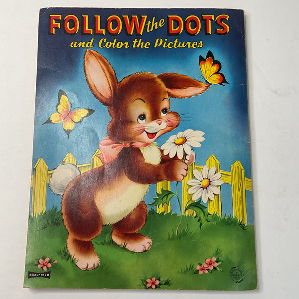 Vintage Oversized Coloring Book 1940s Saalfield Follow the Dots No. 5285