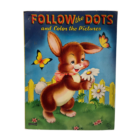 Vintage Oversized Coloring Book 1940s Saalfield Follow the Dots No. 5285