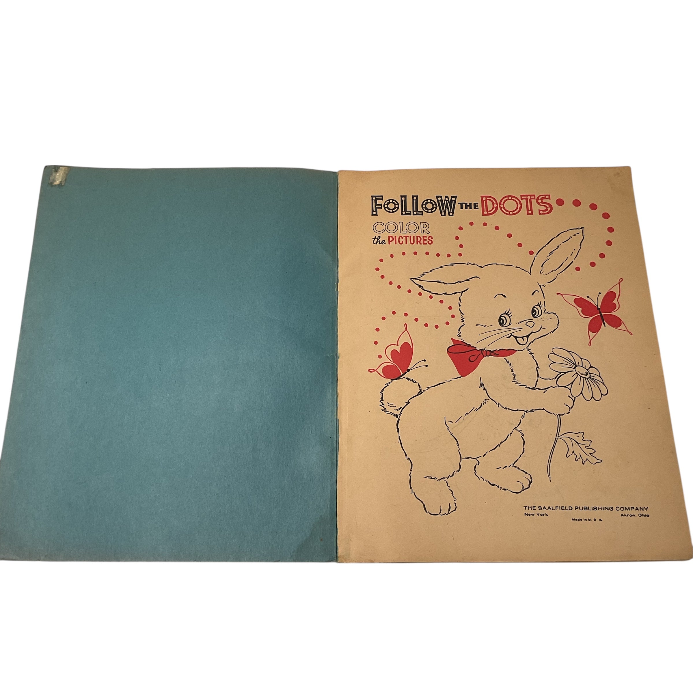 Vintage Oversized Coloring Book 1940s Saalfield Follow the Dots No. 5285