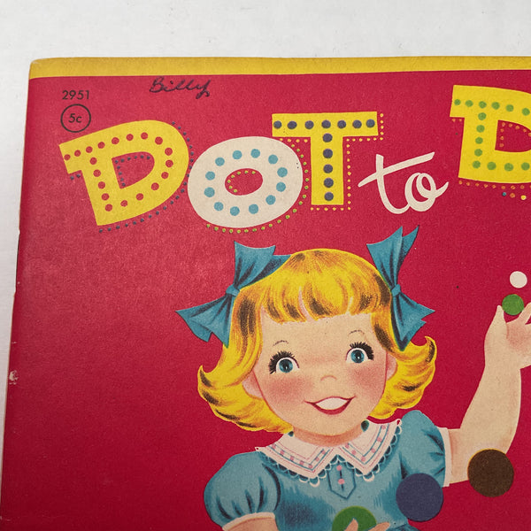 Vintage 1956 Dot to Dot Whitman Coloring Book No. 2951 Unused