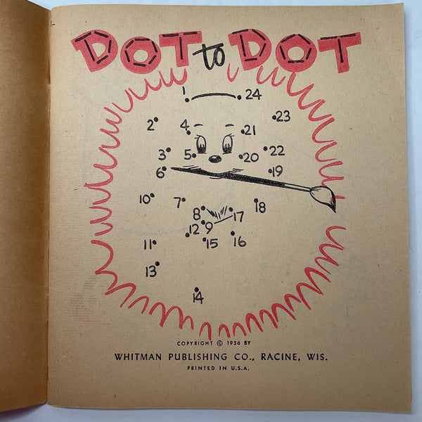 Vintage 1956 Dot to Dot Whitman Coloring Book No. 2951 Unused