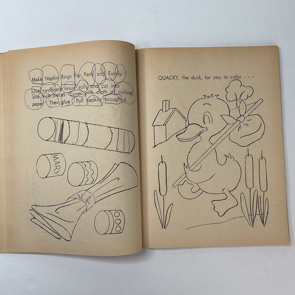 Vintage 1965 Children’s Activity Coloring Book Stephens No. 570