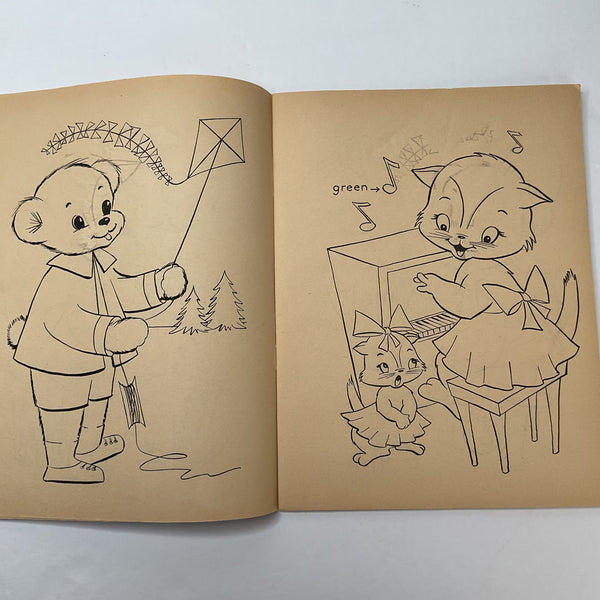 Vintage 1957 Children’s Paint Book Sniffy the Skunk Merrill No. 4864