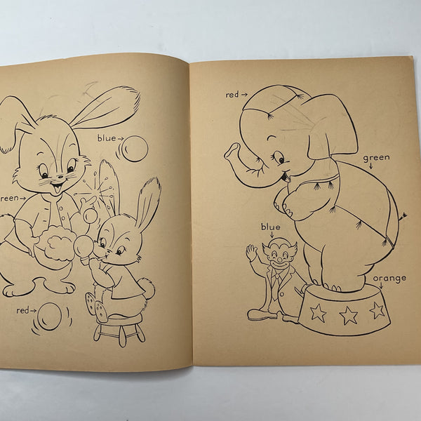 Vintage 1957 Children’s Paint Book Sniffy the Skunk Merrill No. 4864