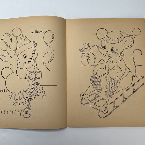 Vintage 1957 Children’s Paint Book Sniffy the Skunk Merrill No. 4864