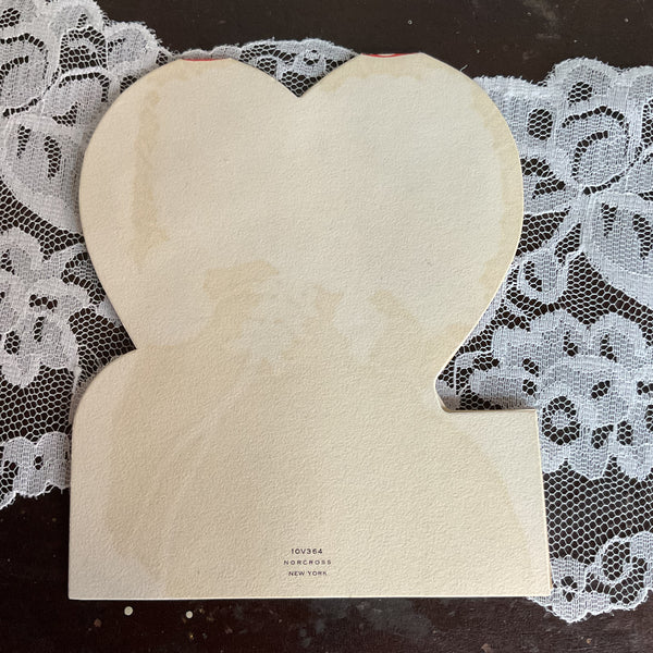 Vintage 1950s Norcross Valentine Card Elephant Flocked Godchild USED