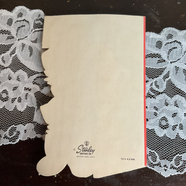 Vintage 1960s Valentine Card Kittens Peek From Door USED