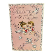 Vintage 1960s Valentine Card Angels White Doves USED