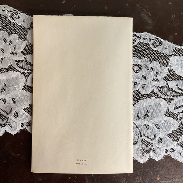 Vintage 1950s Get Well Card Cute Kitten Playing Bugle Unused