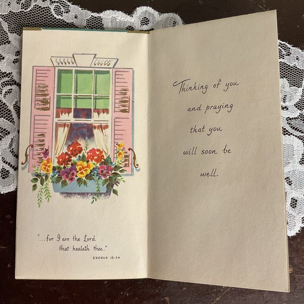 Vintage 1950s Get Well Card House Southern Belle Unused