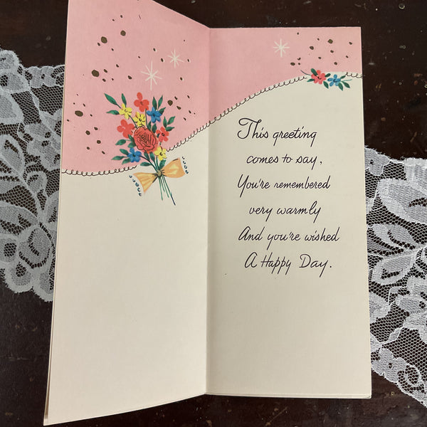 Vintage 1950s Thinking of You Card Formal Couple Unused