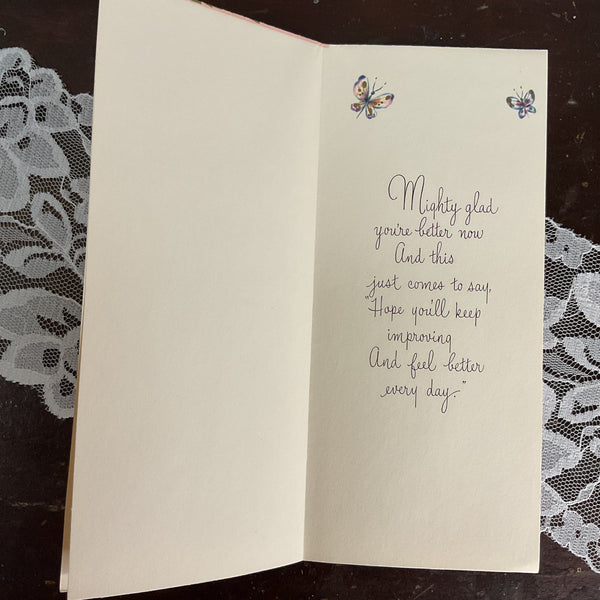 Vintage 1950s Get Well Card Marionette Puppet Ballet Dancer Unused