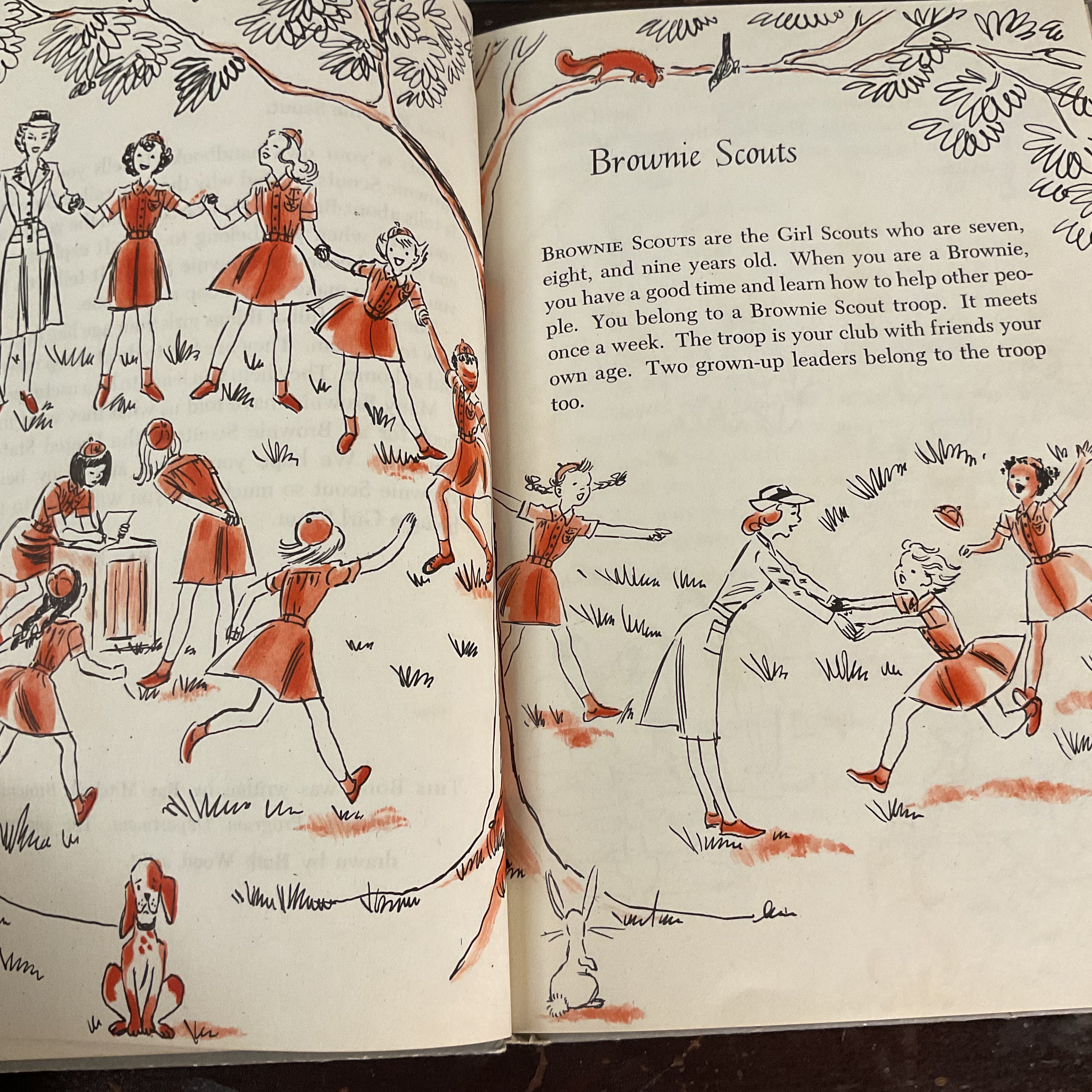 Brownie Scout Handbook Vintage 1951 Hardcover Book Ray Mitchell