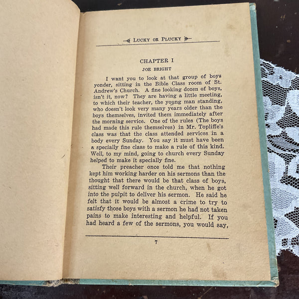 Lucky or Plucky Vintage 1920s Hardcover Book Walter E Schuette