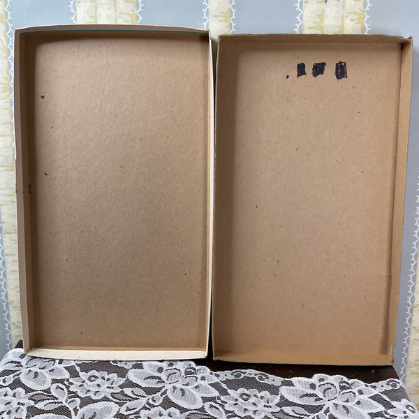 Vintage 1960s Christmas Card Box Red Ornaments Snow Scene