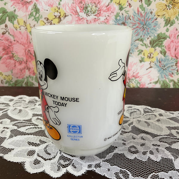 Vintage 1980 Mickey Mouse Coffee Mug Anchor Hocking Pepsi