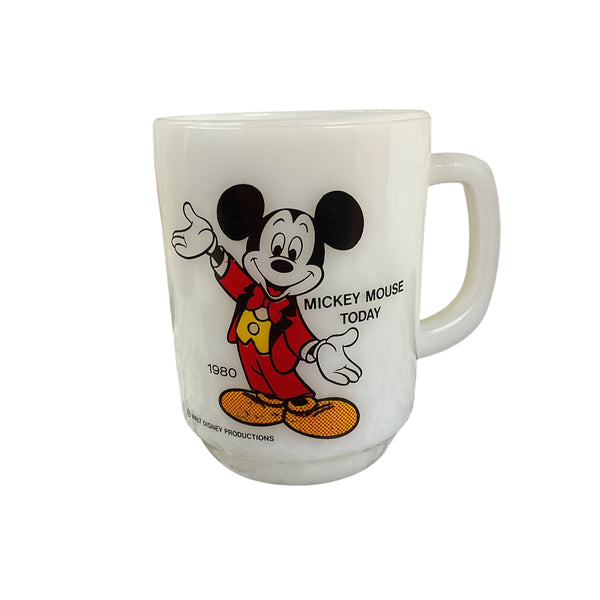 Vintage 1980 Mickey Mouse Coffee Mug Anchor Hocking Pepsi
