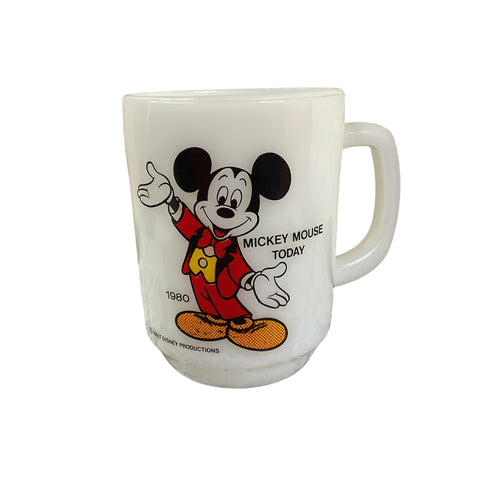 Vintage 1980 Mickey Mouse Coffee Mug Anchor Hocking Pepsi