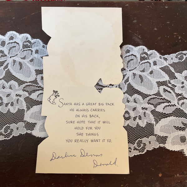 Vintage 1950s Hallmark Santa Claus Christmas Card USED