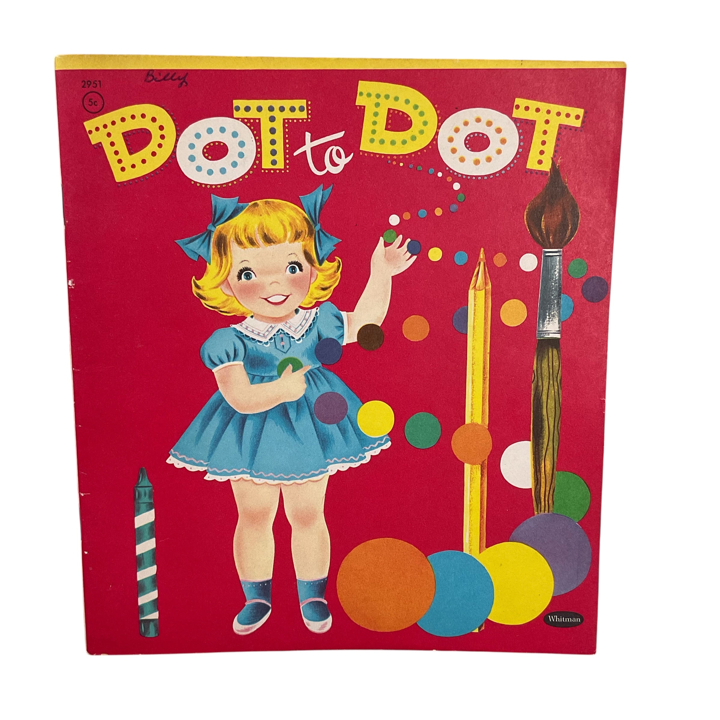 Vintage 1956 Dot to Dot Whitman Coloring Book No. 2951 Unused