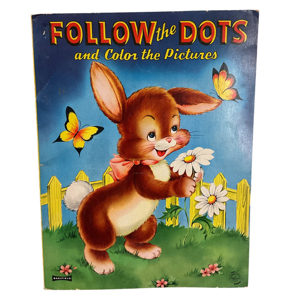 Vintage Oversized Coloring Book 1940s Saalfield Follow the Dots No. 5285