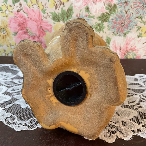 Vintage J S N Y Flocked Sharpei Piggy Bank Hard Plastic Coin Bank