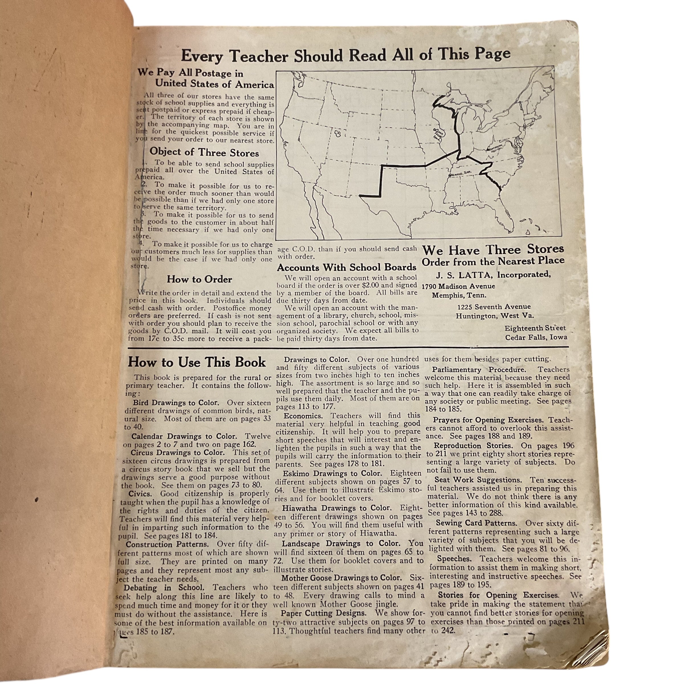 1927 School Catalog Latta’s Book for Teachers Sixth Edition Cedar Falls Iowa - Avid Vintage