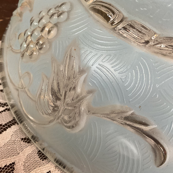 Vintage Art Deco 3 Chain Blue Glass Ceiling Light Shade Replacement