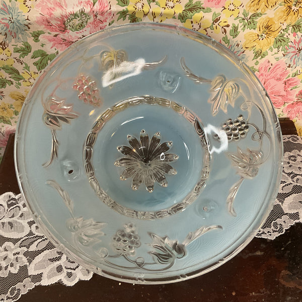 Vintage Art Deco 3 Chain Blue Glass Ceiling Light Shade Replacement