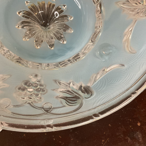 Vintage Art Deco 3 Chain Blue Glass Ceiling Light Shade Replacement