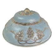 Vintage Art Deco 3 Chain Blue Glass Ceiling Light Shade Replacement