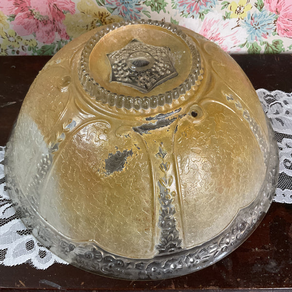Vintage Art Deco 3 Hole Light Gold Glass Ceiling Light Shade Replacement