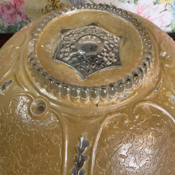 Vintage Art Deco 3 Hole Light Gold Glass Ceiling Light Shade Replacement