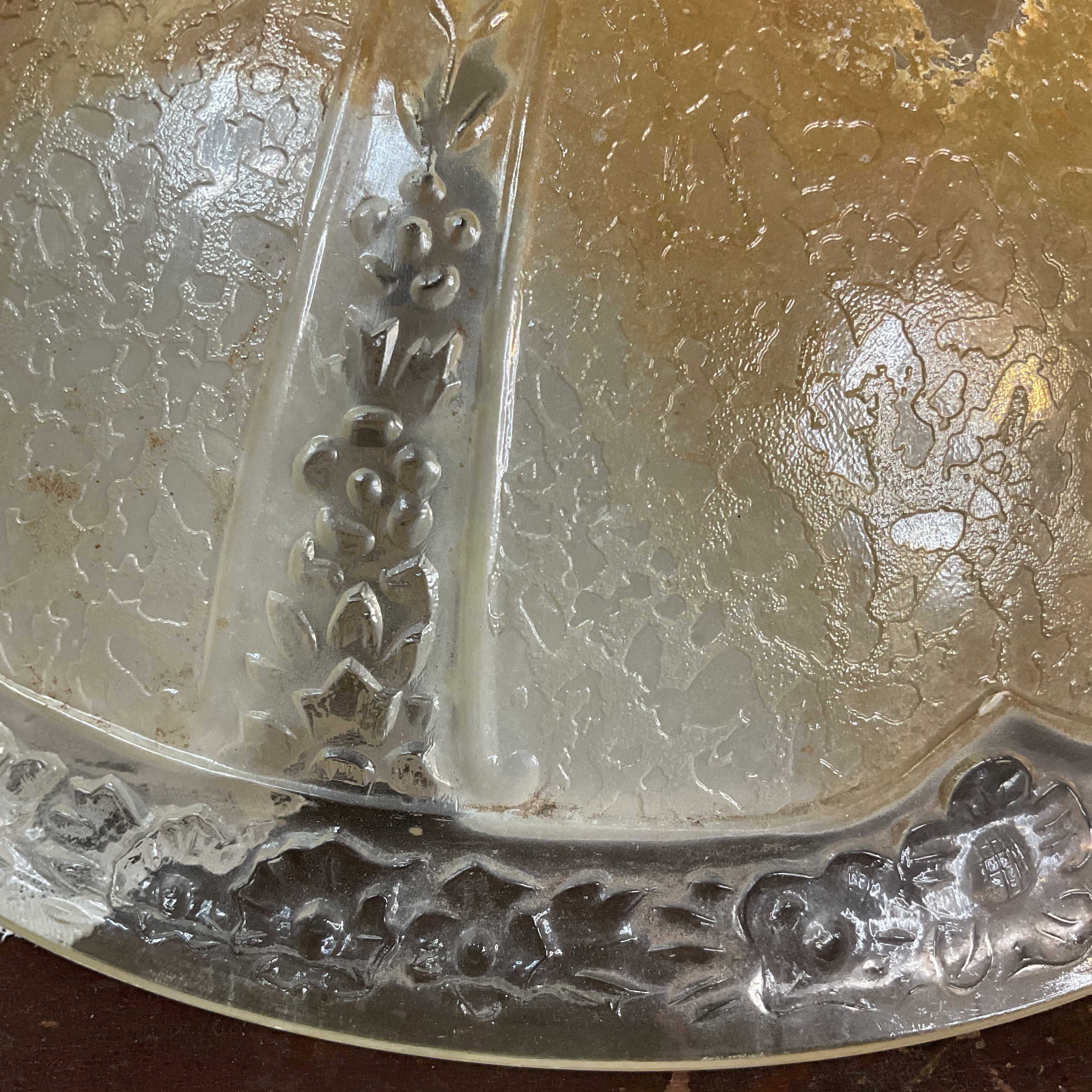 Vintage Art Deco 3 Hole Light Gold Glass Ceiling Light Shade Replacement