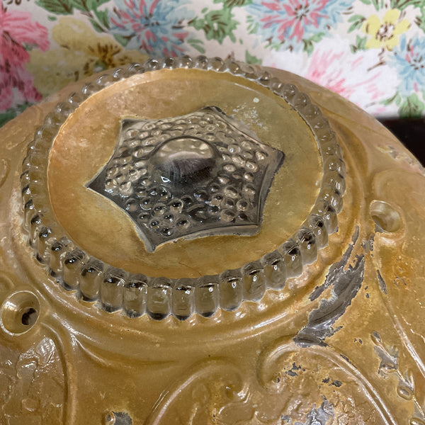 Vintage Art Deco 3 Hole Light Gold Glass Ceiling Light Shade Replacement
