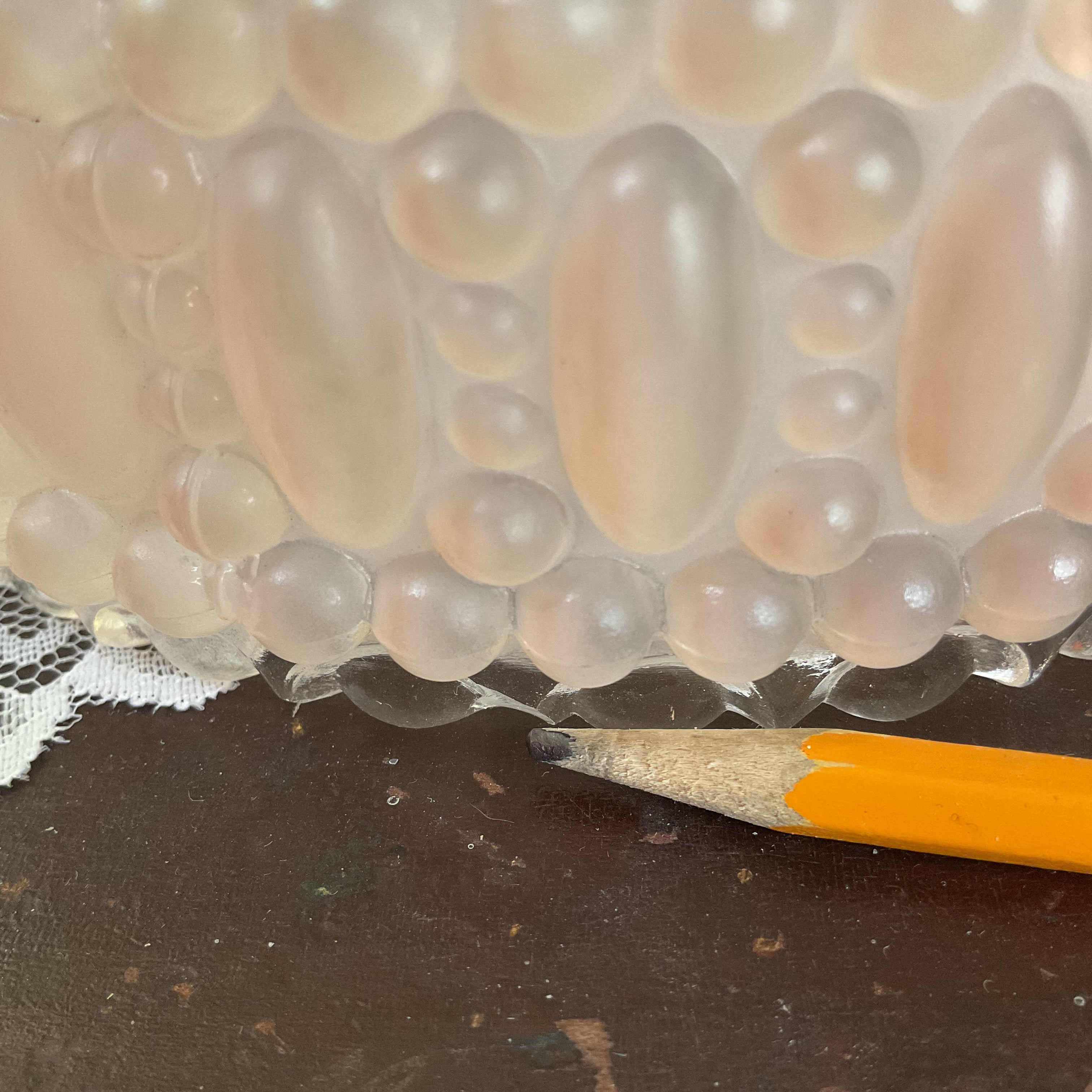 Vintage Pink Hobnail Bubble Glass 3 Hole Chain Ceiling Light Shade Replacement